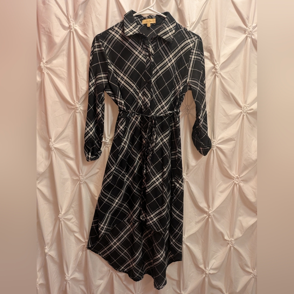🖤*NWOT*🖤 Black and White Plaid Shirt Dress